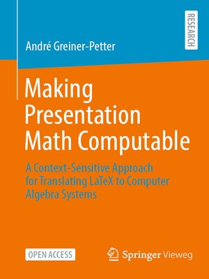 cover image of Making Presentation Math Computable